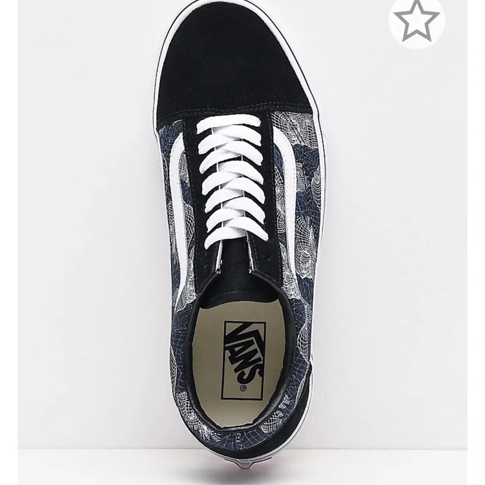 Vans Old Skool Unisex Suede Canvas Wireframe Black Sneakers Sz W 6.5 M 5 NEW